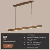 LED Pendant Light Dining Table Lamp Wood Long Strip Suspension Chandelier for Living Dining Room Lighting Fixture