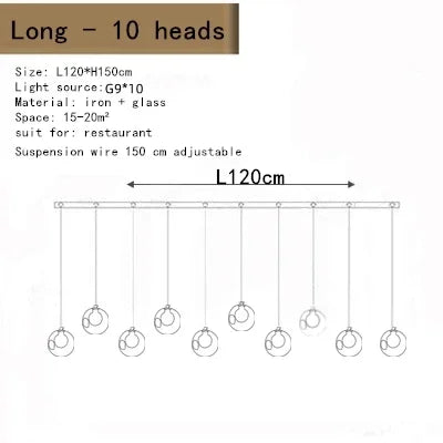 Nordic Creative Round Glass LED Chandelier Applicable To Stair Decoration Decoration Maison Home Decor Interior Lighting