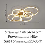 New Modern LED Chandelier Lighting For Living Study Bedroom Lamps Indoor Lighting Round Rings Foyer Luster Chandeliers Luminaire