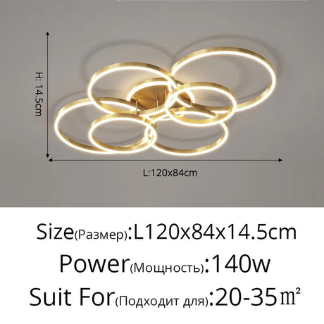 New Modern LED Chandelier Lighting For Living Study Bedroom Lamps Indoor Lighting Round Rings Foyer Luster Chandeliers Luminaire