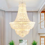 Light Luxury Duplex Villa Led Crystal Chandelier Home Decoration Living Room Bedroom Mid Floor Hollow Spiral Staircase Light