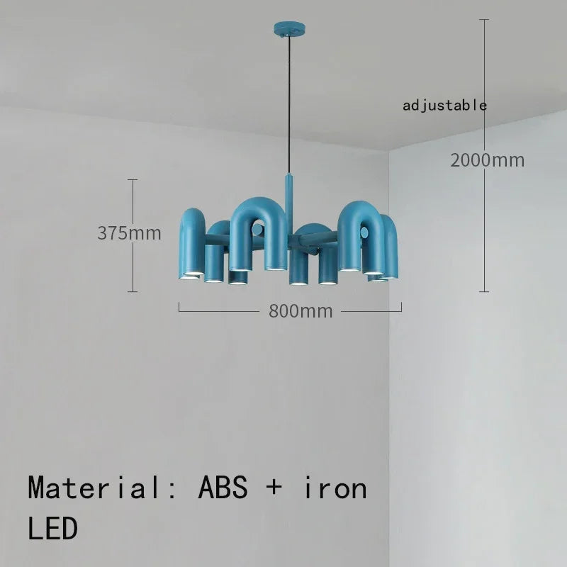Nordic Creative U Shaped Pendant Light Restaurant Living Room Bedroom Personalized Minimalist Led Designer Decorative Chandelier