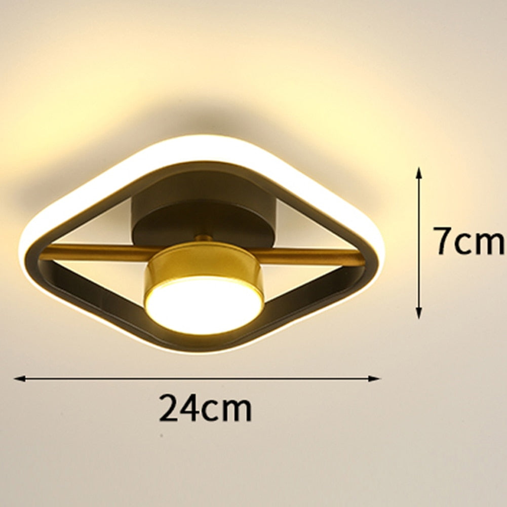 Small Modern LED Ceiling Light 2 Rings Creative Design Ceiling Lamp Indoor Lighting Fixtures Hallway Balcony Aisle Office Lustre