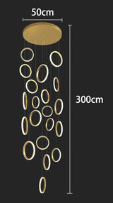 Modern Long Spiral Chandelier - Grand Staircase Pendant Lamp for High Ceilings