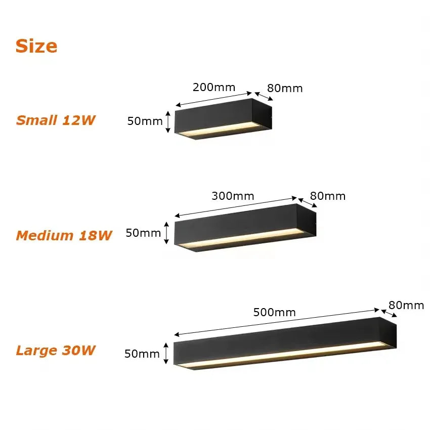 IP65 Waterproof Outdoor Wall Light Sconce - Modern Exterior Lighting Fixture for Porch, Balcony, Garden, Yard & Gate