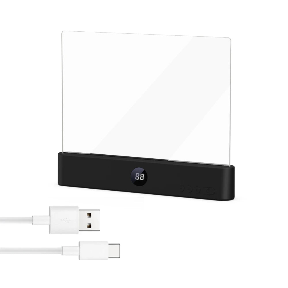 LED Flat Panel Night Vision Book Light (USB Rechargeable) - Eye-Protection Transparent Reading Lamp for Bed & Indoor Study