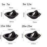 Led Downlight Surface Orientable Led Spot Lights For Ceiling Lamp Round 360°Angle Adjustable Dimmable AC110/220V  For Restaurant