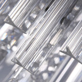Creative LED Crystal Chandelier for Dining Room Modern 2026 Rectangle Hanging Lamp Luxury Chrome Indoor Lighting Kitchen Lustre