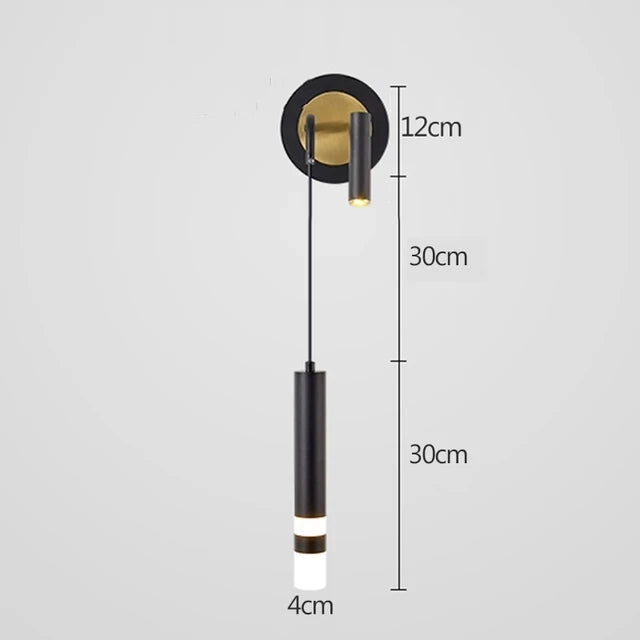 Nordic Luxury Wall Lamp with Reading Spotlight - Modern Linear LED Sconce