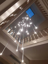 Modern Nordic Style Luxury Chandelier Villa Hanging Staircase Long Pendent Lamp LED Living Room Ceiling Light Indoor Lighting