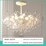 French Vintage-Style Living Room Chandelier In A Retro Blue Shell Villa Duplex Bedroom Crystal Lamp With A Sophisticated Touch
