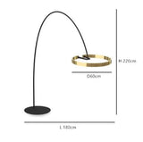 Italian arc floor lamp gold  black LED Fishing ring Light Creative Loft Living Room Bedroom Sofa Corner dinner Standing Lamp