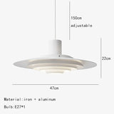 Nordic Lamp White Silver Metal E27 Minimalism LED Chandelier Art Design Kitchen Bedroom Home Decoration Adjustable Pendant Light