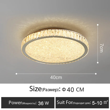Modern Led Ceiling Lamps Luxury Home Decoration Crystal Lamp Indoor Bedroom Dining Living Room Gold Lusters' Lighting Fixtures