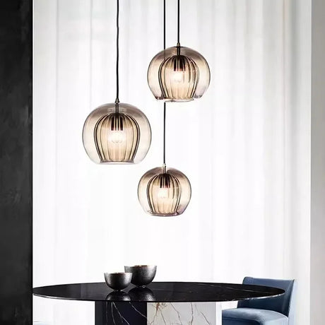 Modern Glass Pendant Light LED Hanging Lamp for Dining Room Living Room Coffee Shape Home Indoor Decors Lighting Fixtures