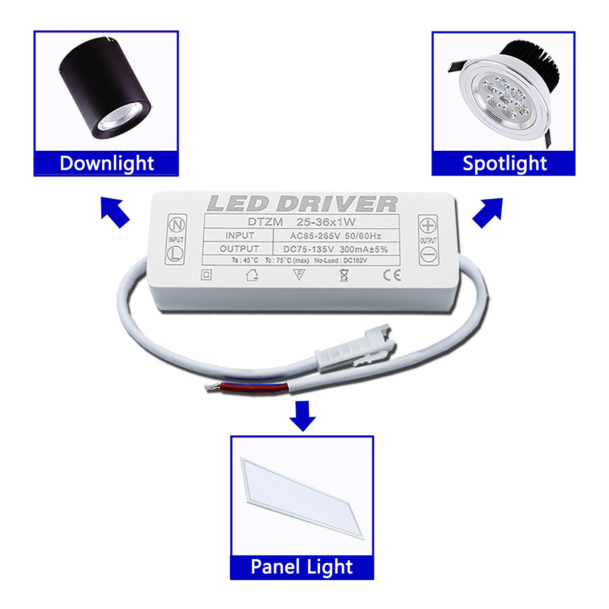 LED Driver 300mA 1-3w 4-7w 8-12w 12-18w 18-25w 25-36w LED Constant Current Driver Power Unit Supply For LED Bulb Transformers