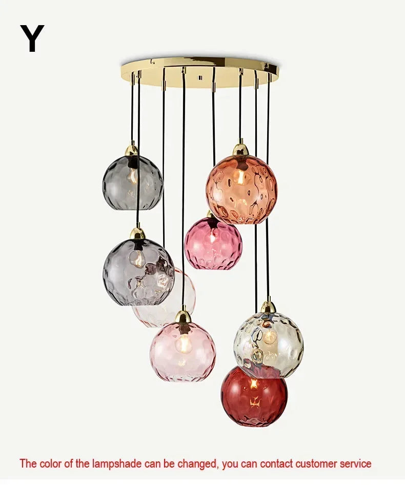 Designer  Stained Glass Chandelier For Living Room Restaurant Classical  Color Hanging Lamp Fixture Bedroom
