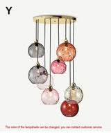 Designer  Stained Glass Chandelier For Living Room Restaurant Classical  Color Hanging Lamp Fixture Bedroom