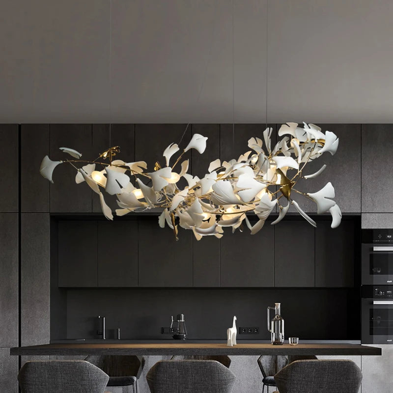 Chandeliers for Dining Room Decor Ceramics Led Lamp Lustre Nordic Ceiling Chandelier Kitchen Living Center Table Indoor Lighting