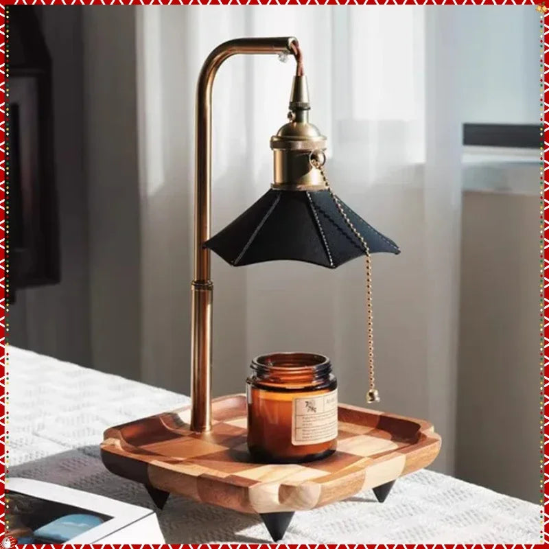 American Retro Candle Warmer Lamp (Dimmable, Temperature Regulating) - Ins Style Glass Aromatherapy Melting Wax Table Lamp & Night Light for Home Decor & Gifts