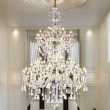 European Luxury Crystal Chandelier LED Living Room Restaurant Bedroom Villa  Hotel Duplex Building Candle Pendent Lamp