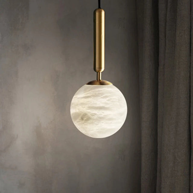 Spain Natural Marble Hanging Lamp Dining Desk Luxury Golden Decors Bedroom Bedhead Pendant Lamp Hotel Restaurant Bar Droplight