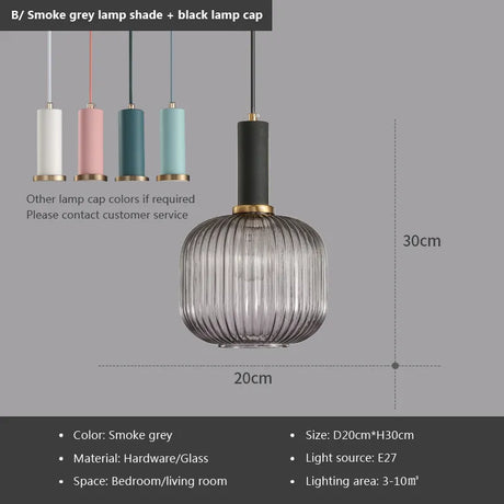 Nordic Retro restaurant colorful Glass pendant lights Creative living room Lamp Simple bedside lamp LED E27 light