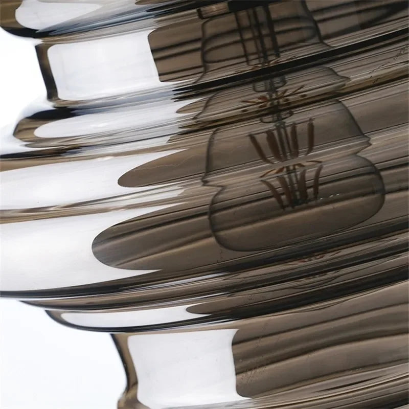 Italian Designer Industrial Water Grain Galss Glass Lamp Dining Room Hanging Lights Staircase Kitchen Island Lighting
