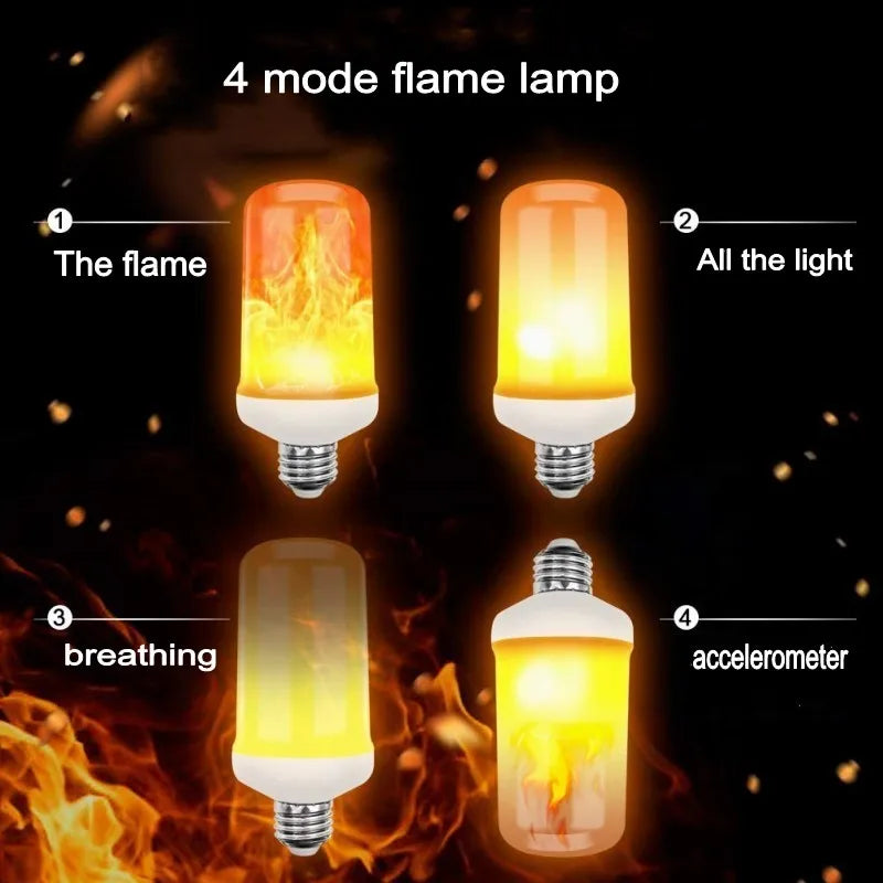 The latest E27 LED flame bulb Fire E14 Corn bulb Flicker LED light Dynamic flame effect 3W 5W 9W 85V-265V for home lighting
