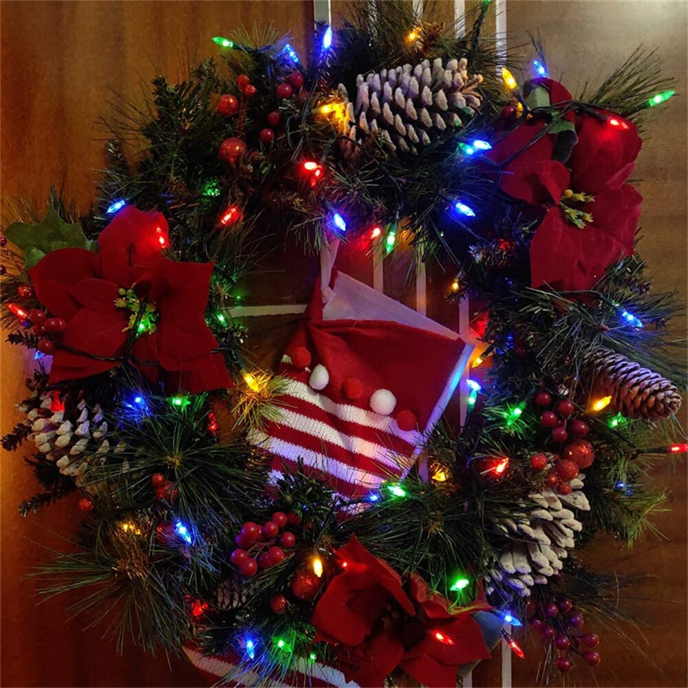 10M 100LED Halloween Lights Incandescent Christmas Mini Lights Battery Powered Clear Light String For Indoor Outdoor Patio Tree