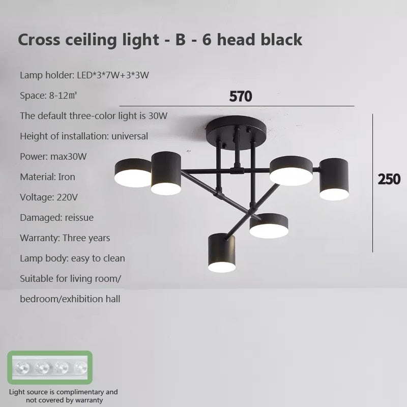 6 Heads LED Modern Ceiling Chandelier Hanging Lamp for Ceiling Dining Living Room Bedroom Hall Home Decor Lndoor Light Fixture