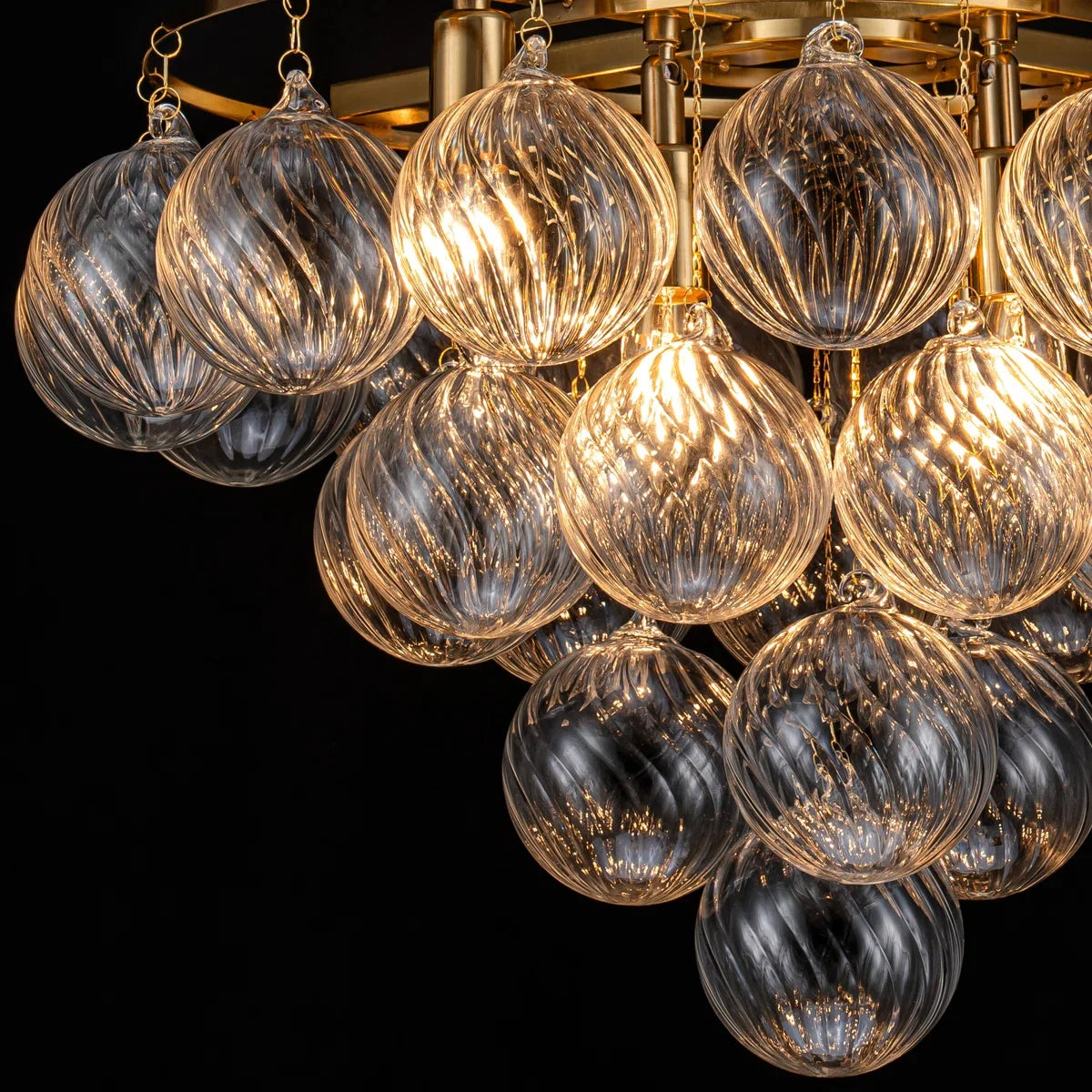 Chrome Tiered Bubble Chandelier Led Pendant Light For Living Room Dining Room Staircase Villa Luxury Glass Ball Hanging Lamp