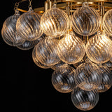 Chrome Tiered Bubble Chandelier Led Pendant Light For Living Room Dining Room Staircase Villa Luxury Glass Ball Hanging Lamp