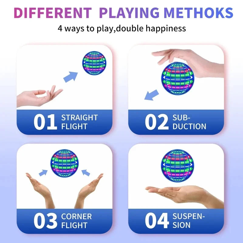 Auto-Spinning LED UFO Flying Orb Ball - Magic Floating Hover Toy