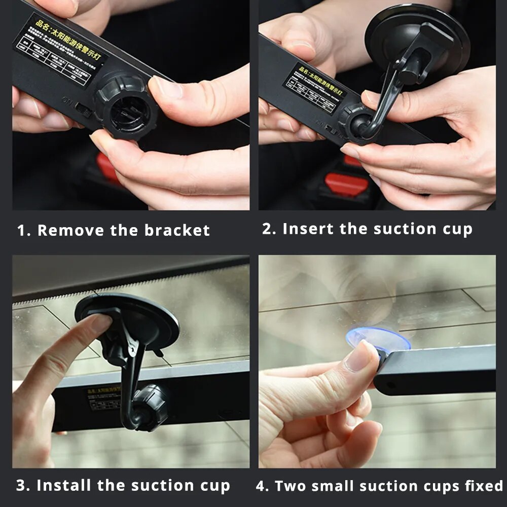 Strobe Police Lights LED Warning Lamp Solar RGB Car Anti Collision Lights Parking Signal Lamp Flasher Emergency Warning Lighting