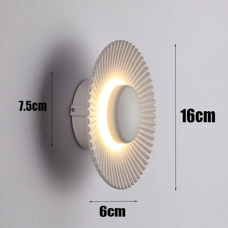 Creative Modern LED Wall Lamp Sconces Disc-shaped Metal Hotel Restaurant Bedroom Corridor Decoration Wall Light Indoor Lighting