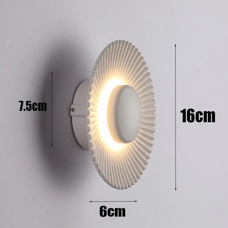 Creative Modern LED Wall Lamp Sconces Disc-shaped Metal Hotel Restaurant Bedroom Corridor Decoration Wall Light Indoor Lighting