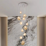 Nordic Creative Modern LED Light Chandeliers Irregular Lampshade Art Living Room Stair Pendant Light Living Room Home Decor