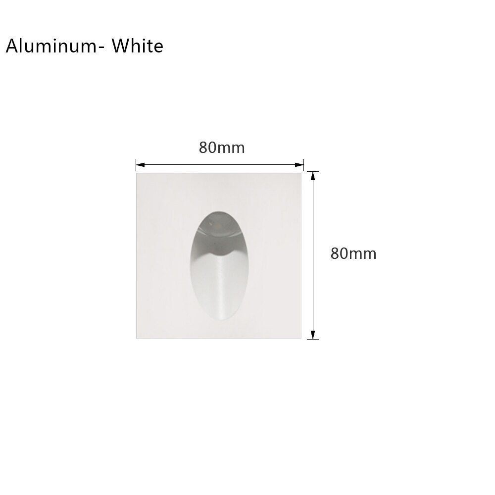 Recessed Wall Sconce Lamp Led Stair Lighting Interior Step Light Aluminum Nightlights with Box for Bathroom 110V/220V/12V