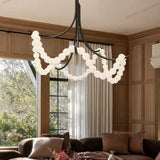 2026 New Black Branch Chandelier, Spanish Natural Marble Lustre, Dimmable Pendant Lamp for Villa, Stylish Light for Ceilings