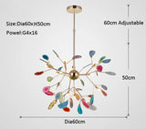 LED Agate Chandelier Modern Firefly Chandelier Living Room Bedroom Flower  Bedroom Kitchen Indoor Tree Branch Pendant Light