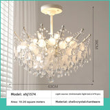 French Vintage-Style Living Room Chandelier In A Retro Blue Shell Villa Duplex Bedroom Crystal Lamp With A Sophisticated Touch