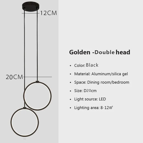 Modern Minimalist LED Pendant Light Chandelier For Bedroom Restaurant Living Room Gold Black Hanging Lamp Decoration Luster