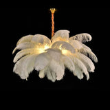 Nordic Ostrich Girl Ins Feather Art Living Room Chandelier Bedroom Indoor Hanging Lamp Pendant Lights Home Decor Ceiling Lamps