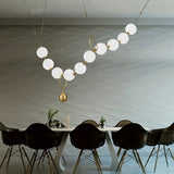 Modern creative staircase long pendant light Nordic light luxury restaurant clothing store showcase bar counter round light