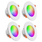 Tuya Smart WiFi 10W RGBCW LED Recessed Downlight (2700K-6500K) - App Dimmable Color-Changing & Tunable White Ceiling Spotlight Compatible with Alexa & Google Home