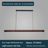 New Solid Wood Chandelier For Modern Minimalist Dining Bar Single-Line Chandelier For Tea Room Wooden Long Chandelier For Lounge