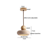 2026 New Cave Stone Pendant Light Bedroom Yellow Travertine LED Chandelier Living Dining Room Modern Hanging Lamp Decor Lighting