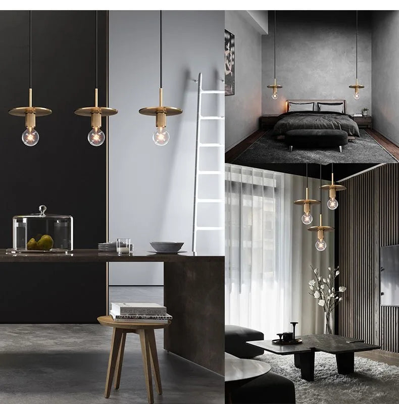American-Style Retro Minimalist Hallway Foyer Pendant Light, Loft Industrial Style, Suitable for Restaurant, Bar, Clothing Store, Café, Single-Head Decorative Light, Light Luxury Bedside Small Pendant Lamp