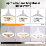 360 ° Swing Head Ceiling Fan Light E27 With Remote Control Adjustable LED Fan Light Living Room Ceiling Fan Chandelier 85V-265V